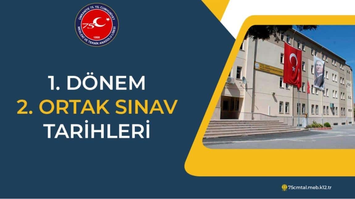 1. Dönem 2. Ortak Sınav Tarihleri